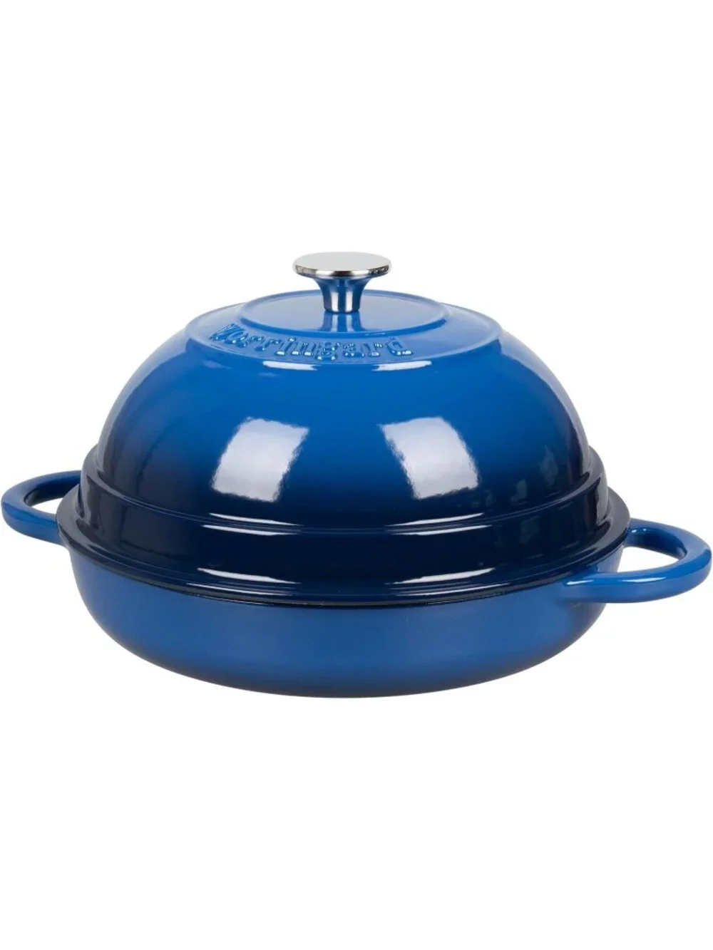 6 Quart Blue Cast Iron Enameled Dutch Oven Pot with Lid for Bread Baking Pan